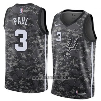 Maillot San Antonio Spurs Brandon Paul No 3 Ville 2018 Gris