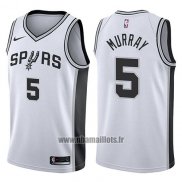 Maillot San Antonio Spurs Dejounte Murray No 5 Swingman Association 2017-18 Blanc