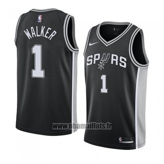 Maillot San Antonio Spurs Lonnie Walker No 1 Icon 2018 Noir