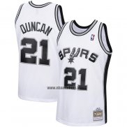 Maillot San Antonio Spurs Tim Duncan NO 21 Mitchell & Ness 1998-99 Blanc