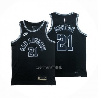 Maillot San Antonio Spurs Tim Duncan NO 21 Statement 2022-23 Noir