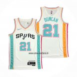 Maillot San Antonio Spurs Tim Duncan NO 21 Ville 2021-22 Blanc