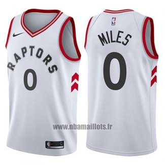 Maillot Tornto Raptors Cj Miles No 0 Association 2017-18 Blanc