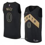 Maillot Tornto Raptors Cj Miles No 0 Ville 2018 Noir