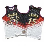 Maillot Tornto Raptors Vince Carter No 15 Mitchell & Ness Noir Rouge