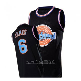 Maillot Tune Squad Lebron James No 6 Noir