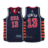 Maillot USA 2004 Tim Duncan No 13 Bleu