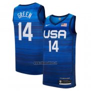 Maillot USA 2021 Draymond Green NO 14 Bleu