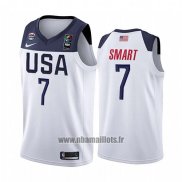 Maillot USA Marcus Smart No 7 2019 FIBA Basketball World Cup Blanc