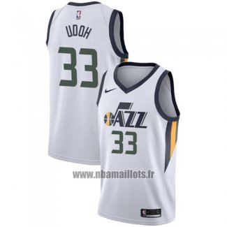 Maillot Utah Jazz Ekpe Udoh No 33 Association 2017-18 Blanc