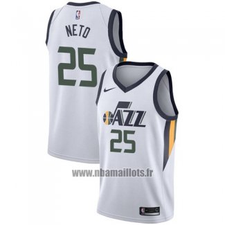 Maillot Utah Jazz Raul Neto No 25 Association 2017-18 Blanc