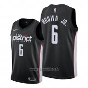 Maillot Washington Wizards Troy Brown Jr. No 6 Ville Edition Noir