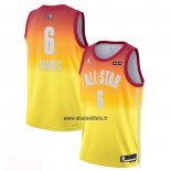 Maillot All Star 2023 Los Angeles Lakers LeBron James NO 6 Orange