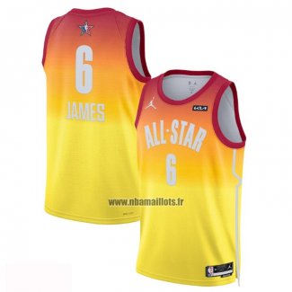 Maillot All Star 2023 Los Angeles Lakers LeBron James NO 6 Orange