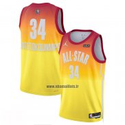 Maillot All Star 2023 Milwaukee Bucks Giannis Antetokounmpo NO 34 Orange