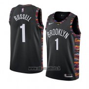 Maillot Brooklyn Nets D'angelo Russell No 1 Ville 2018-19 Noir
