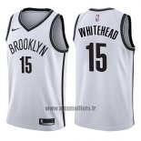 Maillot Brooklyn Nets Isaiah Whitehead No 15 Association 2017-18 Blanc