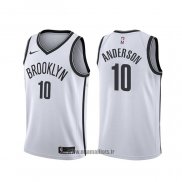 Maillot Brooklyn Nets Justin Anderson NO 10 Association Blanc
