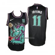 Maillot Brooklyn Nets Kyrie Irving NO 11 Swamp Dragon Noir