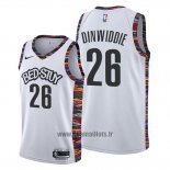 Maillot Brooklyn Nets Spencer Dinwiddie No 26 Ville Edition Blanc