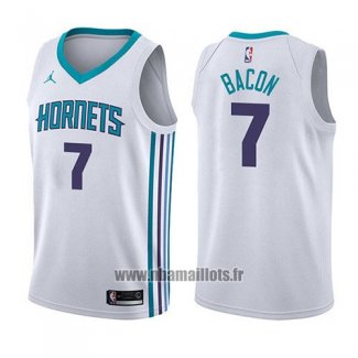 Maillot Charlotte Hornets Dwayne Bacon No 7 Association 2017-18 Blanc