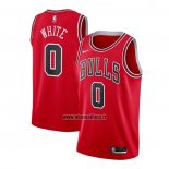 Maillot Chicago Bulls Coby White No 0 Icon Rouge