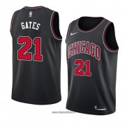 Maillot Chicago Bulls Kaiser Gates No 21 Statement 2018 Noir