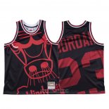 Maillot Chicago Bulls Michael Jordan NO 23 Mitchell & Ness Big Face Noir