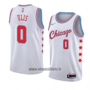 Maillot Chicago Bulls Tyler Ulis No 0 Ville 2018 Blanc