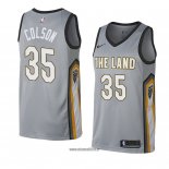 Maillot Cleveland Cavaliers Bonzie Colson No 35 Ville 2018 Gris