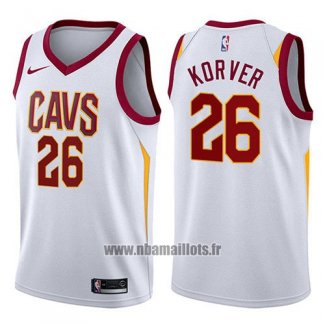 Maillot Cleveland Cavaliers Kyle Korver No 26 Association 2017-18 Blanc