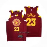 Maillot Cleveland Cavaliers LeBron James NO 23 Ville Rouge