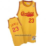 Maillot Cleveland Cavaliers Lebron James No 23 Retro 2009 Jaune