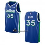 Maillot Dallas Mavericks Christian Wood NO 35 Ville 2022-23 Bleu