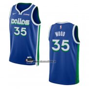 Maillot Dallas Mavericks Christian Wood NO 35 Ville 2022-23 Bleu