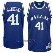 Maillot Dallas Mavericks Dirk Nowitzki No 41 Retro Bleu