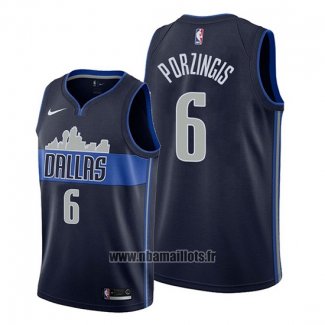 Maillot Dallas Mavericks Kristaps Porzingis No 6 Statement Bleu