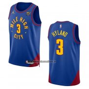 Maillot Denver Nuggets Nahshon Hyland NO 3 Statement 2022-23 Bleu