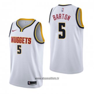 Maillot Denver Nuggets Will Barton NO 5 Association Blanc