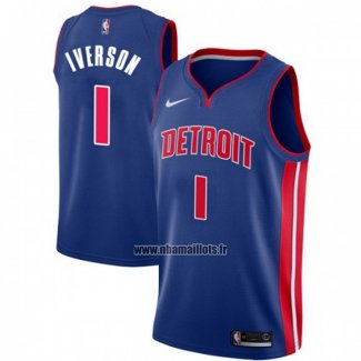 Maillot Detroit Pistons Allen Iverson NO 1 Icon Bleu