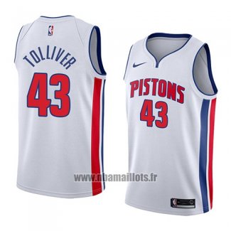 Maillot Detroit Pistons Anthony Tolliver No 43 Association 2018 Blanc