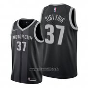 Maillot Detroit Pistons Deividas Sirvydis No 37 Ville 2019-20 Noir