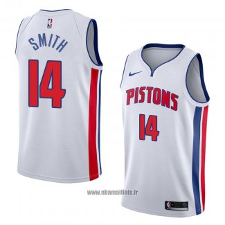 Maillot Detroit Pistons Ish Smith No 14 Association 2018 Blanc