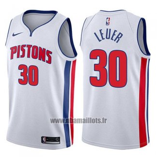 Maillot Detroit Pistons Jon Leuer No 30 Association 2017-18 Blanc