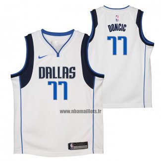 Maillot Enfant Dallas Mavericks Luka Doncic NO 77 Association Blanc