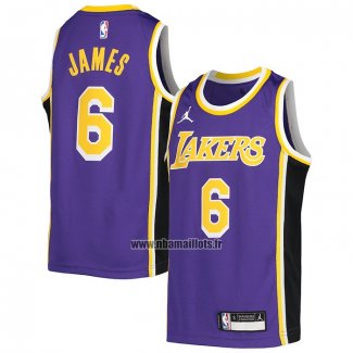 Maillot Enfant Los Angeles Lakers LeBron James NO 6 Statement Volet