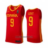 Maillot Espagne Nacho Llovet No 9 2019 FIBA Baketball World Cup Rouge