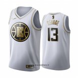 Maillot Golden Edition Los Angeles Clippers Paul George No 13 Blanc