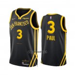 Maillot Golden State Warriors Chris Paul NO 3 Ville 2023-24 Noir