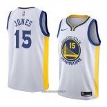 Maillot Golden State Warriors Damian Jones No 15 Association 2018 Blanc